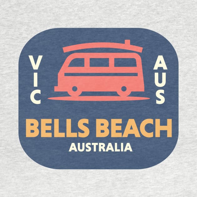 Retro Surfing Emblem Bells Beach, Australia // Vintage Surfing Badge by Now Boarding